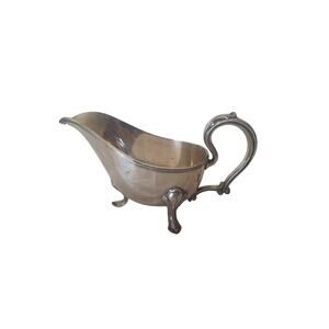 Vintage Silverplate Gravy Boat B.S.C.E.P N.S. 5433 Hallmarked Ornate Handle Feet